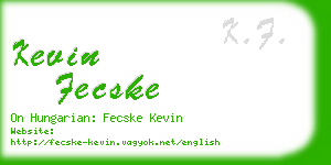 kevin fecske business card